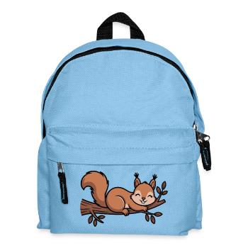 Eichhörnchen auf Ast Cartoon - Kinder Rucksack - Hellblau - Vorne