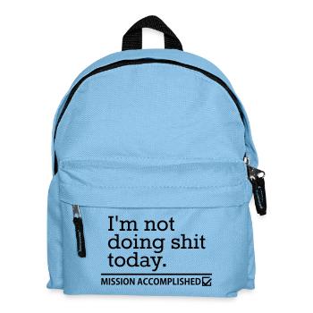 Shit Today – Prokrastination Lustig Spruch Design - Kinder Rucksack - Hellblau - Vorne