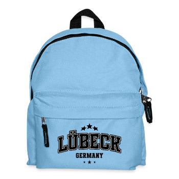 Lübeck Lettering – Minimalist City Design - Kids' Backpack - light blue - Front