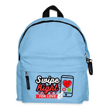 Swipe Right For Love – Modern Love Statement - Kinder Rucksack - Hellblau - Vorne