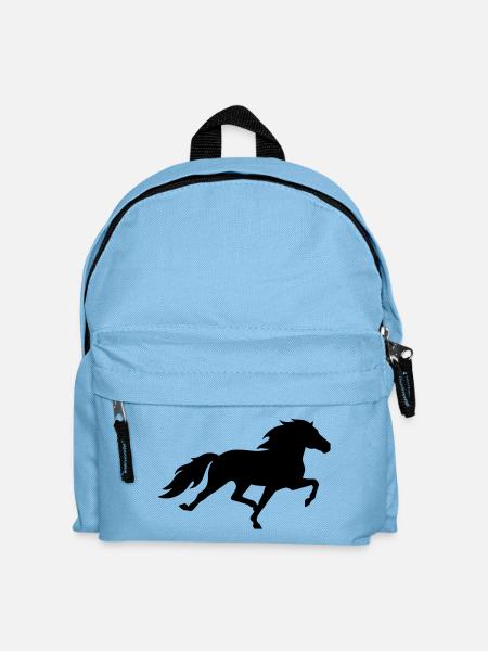 Icelandic horse in the race pass - Kids' Backpack - light blue