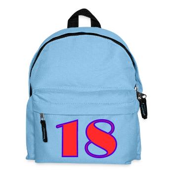 18. 18 ANS. 18e ANNIVERSAIRE. ANNIVERSAIRE 18 ANS. - Sac à dos Enfant - bleu clair - Devant
