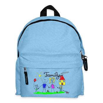 Family Line Drawing - Kids' Backpack - light blue - Front