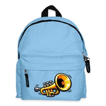 Retro Trumpet Illustration Musician Motif - Kids' Backpack - light blue - Front