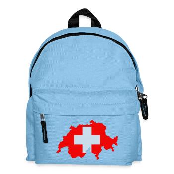 Swiss map with flag - Kids' Backpack - light blue - Front