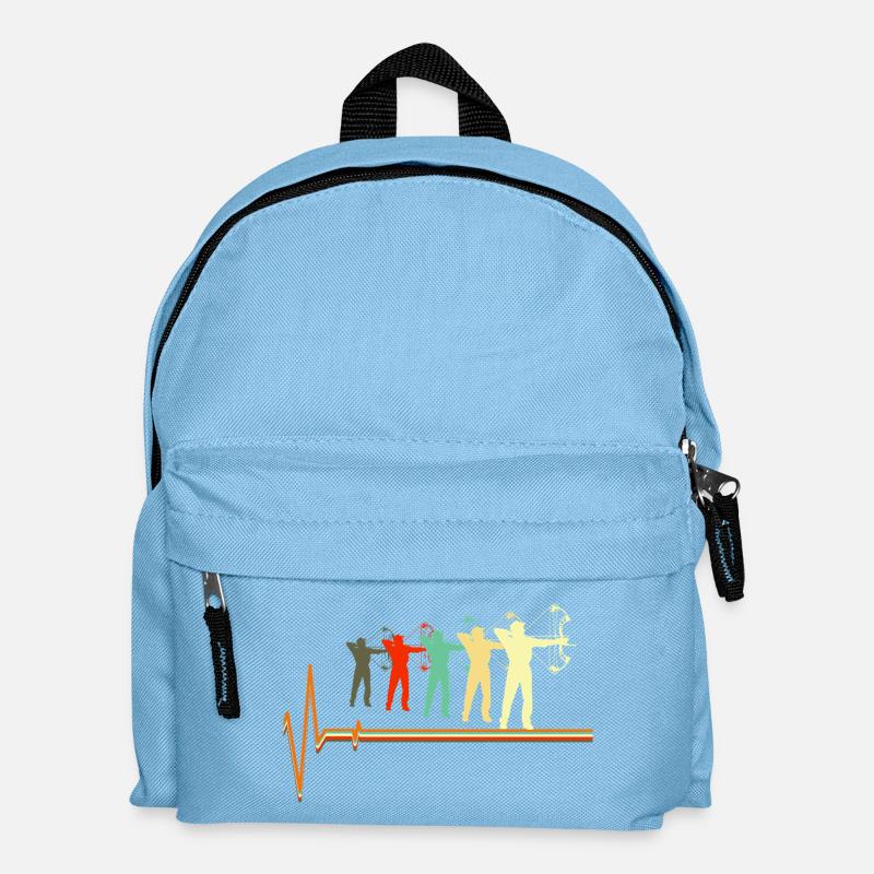 Bogenjagd-Herzschlag-Retro-Bogenschützen-Silhouette - Kinder Rucksack - Hellblau