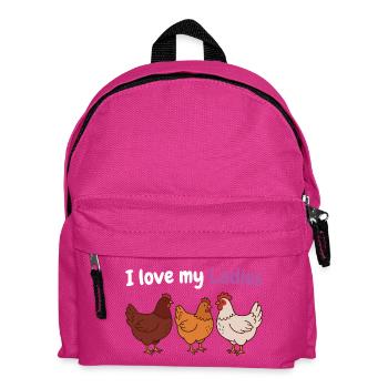 Chicken Humor Shirt for Chicken Keeper - Kids' Backpack - fuchsia - Front