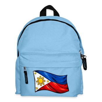 Caricature du drapeau des Philippines - Sac à dos Enfant - bleu clair - Devant