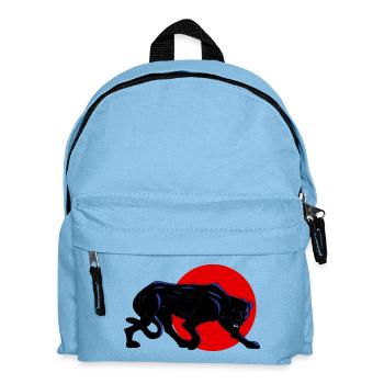 Panthère noire sur cercle rouge - Kids' Backpack - light blue - Front