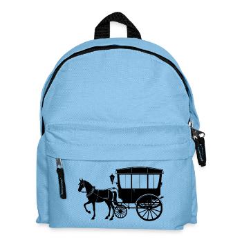 Amish-Pferdekutsche - Kinder Rucksack - Hellblau - Vorne