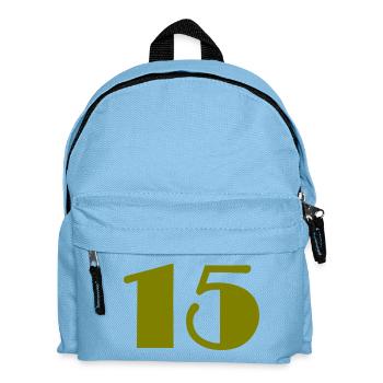 15. 15 ANS. 15e ANNIVERSAIRE. ANNIVERSAIRE 15 ANS. - Sac à dos Enfant - bleu clair - Devant