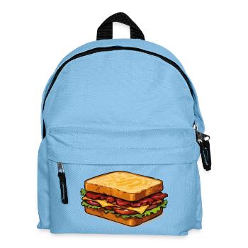 Cartoon Sandwich Illustration - Kids' Backpack - light blue - Front
