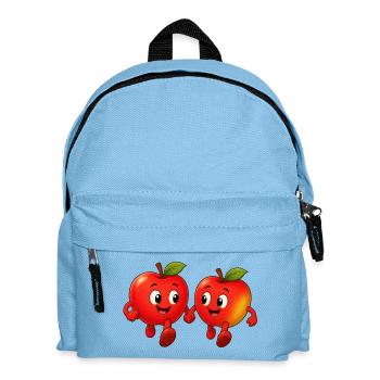 Zwei Äpfel gehen Spazieren - Kinder Rucksack - Hellblau - Vorne