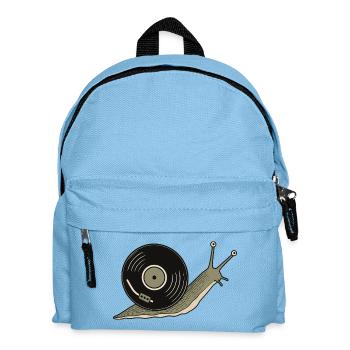 Vintage Vinyl Record Snail - Kids' Backpack - light blue - Front