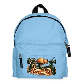 Vase nimmt Gestalt auf einer Drehbank an - Kinder Rucksack - Hellblau - Vorne