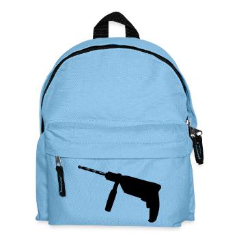 Bohrmaschine - Werkzeug - Kinder Rucksack - Hellblau - Vorne