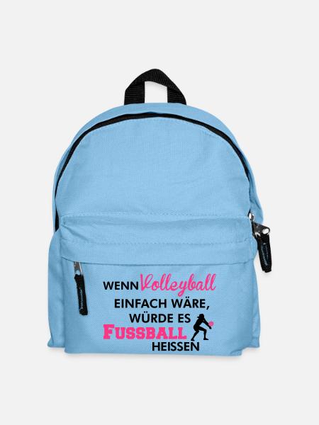 Einfaches Volleyball würde Fußball heißen - Kinder Rucksack - Hellblau