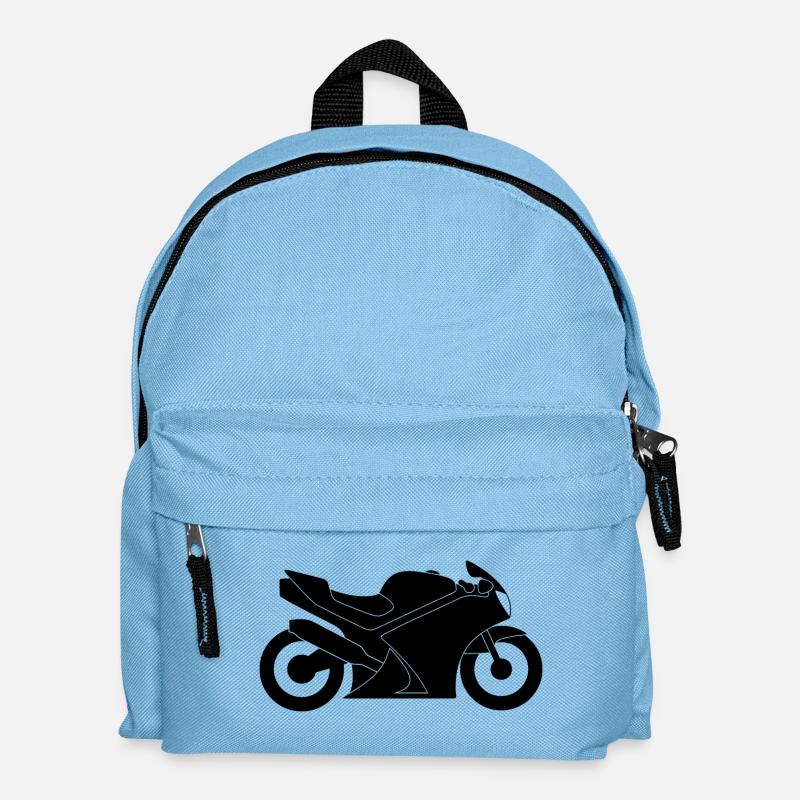 Motorrad - Kinder Rucksack - Hellblau