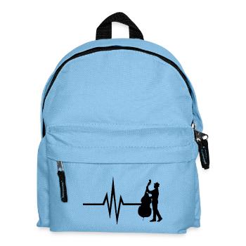 My heart beats for double bass instrument bass - Kids' Backpack - light blue - Front