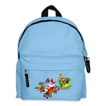 La livraison de cadeaux du Père Noël avec un - Sac à dos Enfant - bleu clair - Devant