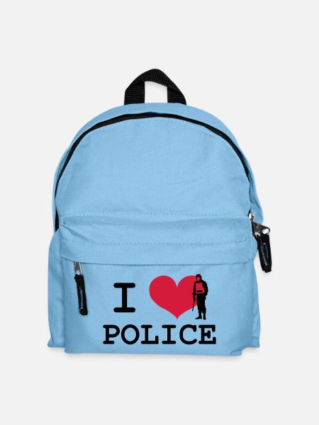 I Love Police - Kinder Rucksack - Hellblau