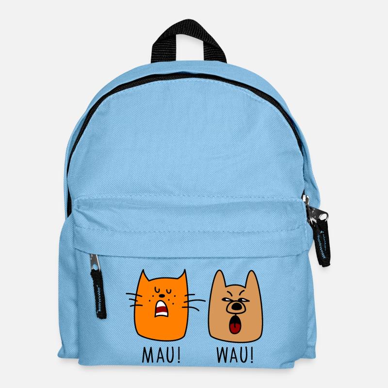 Chien et chat - Sac à dos Enfant - bleu clair