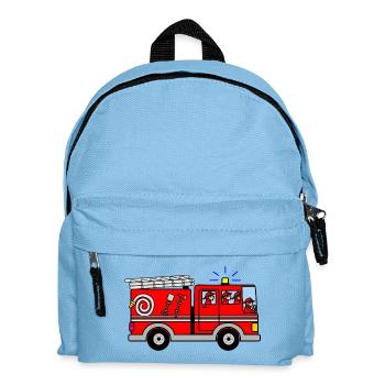 Fire engine with wailing siren - Kids' Backpack - light blue - Front