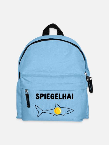 Spiegelhai Hai Spiegelei Wortwitz - Kinder Rucksack - Hellblau