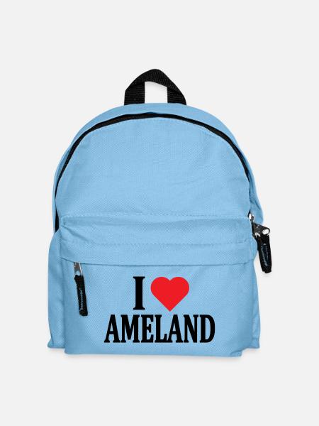 T-Shirt Ich liebe Ameland Nederland Niederlande - Kinder Rucksack - Hellblau