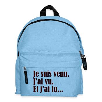 Je suis venu j'ai vu et j'ai lu - Sac à dos Enfant - bleu clair - Devant