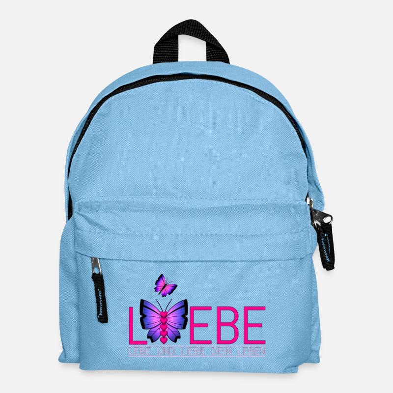 Lebe Liebe Dein Leben Schmetterling - Kinder Rucksack - Hellblau