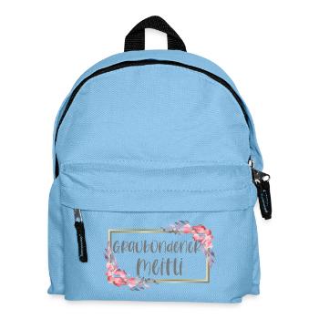 Schweiz Graubünden Mädchen Heimat Geschenk - Kinder Rucksack - Hellblau - Vorne