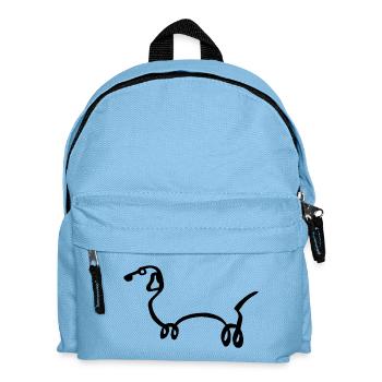 Skizze des Schwarzen Hundes - Kinder Rucksack - Hellblau - Vorne