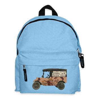 Vintage Car Antique Automotive Botanical Motif - Kids' Backpack - light blue - Front