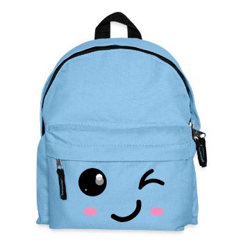 Zwinkerndes Lächeln - Kinder Rucksack - Hellblau - Vorne
