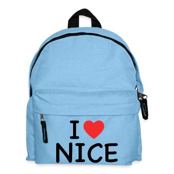 I Love Nice - J'aime Nice - Kinder Rucksack - Hellblau - Vorne