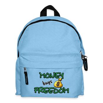 money buys freedom - Kids' Backpack - light blue - Front