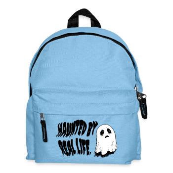 Haunted by Real Life | Sad Ghost Design - Kids' Backpack - light blue - Front