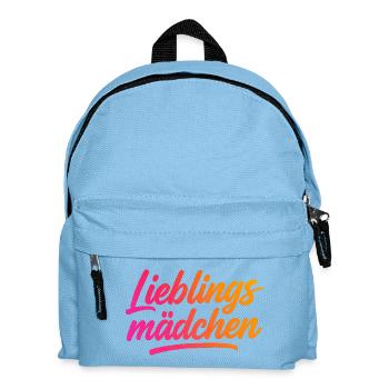 Lieblingsmädchen – Typografie Brush Script | Moder - Kinder Rucksack - Hellblau - Vorne