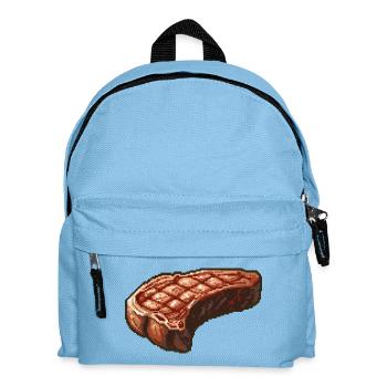 Pixel Steak Retro Grill Art - Kids' Backpack - light blue - Front