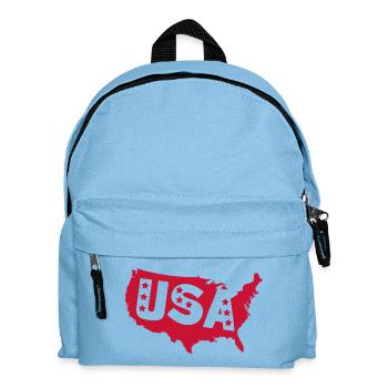 Rote USA Silhouette mit Sternen - Kinder Rucksack - Hellblau - Vorne
