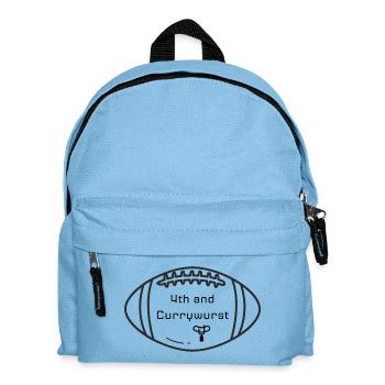 4th Down and Currywurst Football Berlin - Kinder Rucksack - Hellblau - Vorne