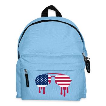 USA Sonnenbrille schmelzend – Aviator Flagge Trend - Kinder Rucksack - Hellblau - Vorne