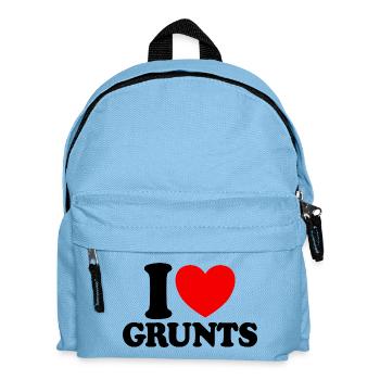 I love grunts Red heart Funny grunts - Kids' Backpack - light blue - Front