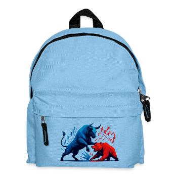 Bull contre Bear Boursiers Actions de Wall Street Fight - Sac à dos Enfant - bleu clair - Devant