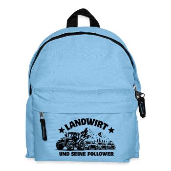 Landwirt und seine Follower - Traktor - Stau - Kinder Rucksack - Hellblau - Vorne