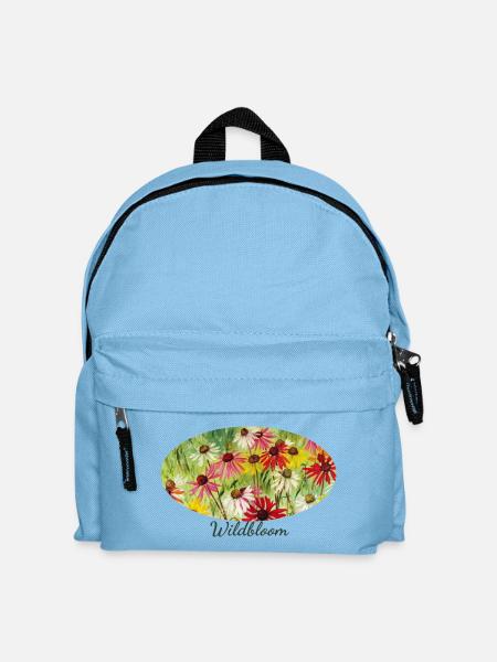 Wildbloom - Colorful Echinacea Meadow Fragment - Kids' Backpack - light blue