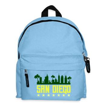 San Diego Skyline Neon Gelb - Kinder Rucksack - Hellblau - Vorne
