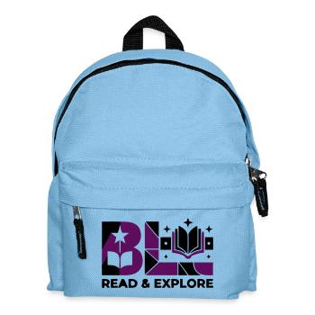 Read Explore Buch Typografie - Kinder Rucksack - Hellblau - Vorne