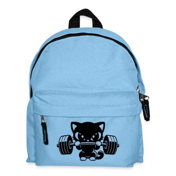 Un chat mignon soulève un haltère lourd - Sac à dos Enfant - bleu clair - Devant